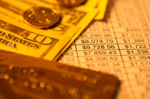 money and table of numbers